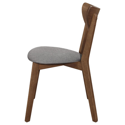 Natural Walnut and Grey Upholestered Dining Chair (Set of 2) image 7