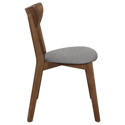 Natural Walnut and Grey Upholestered Dining Chair (Set of 2) image 6