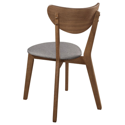 Natural Walnut and Grey Upholestered Dining Chair (Set of 2) image 9