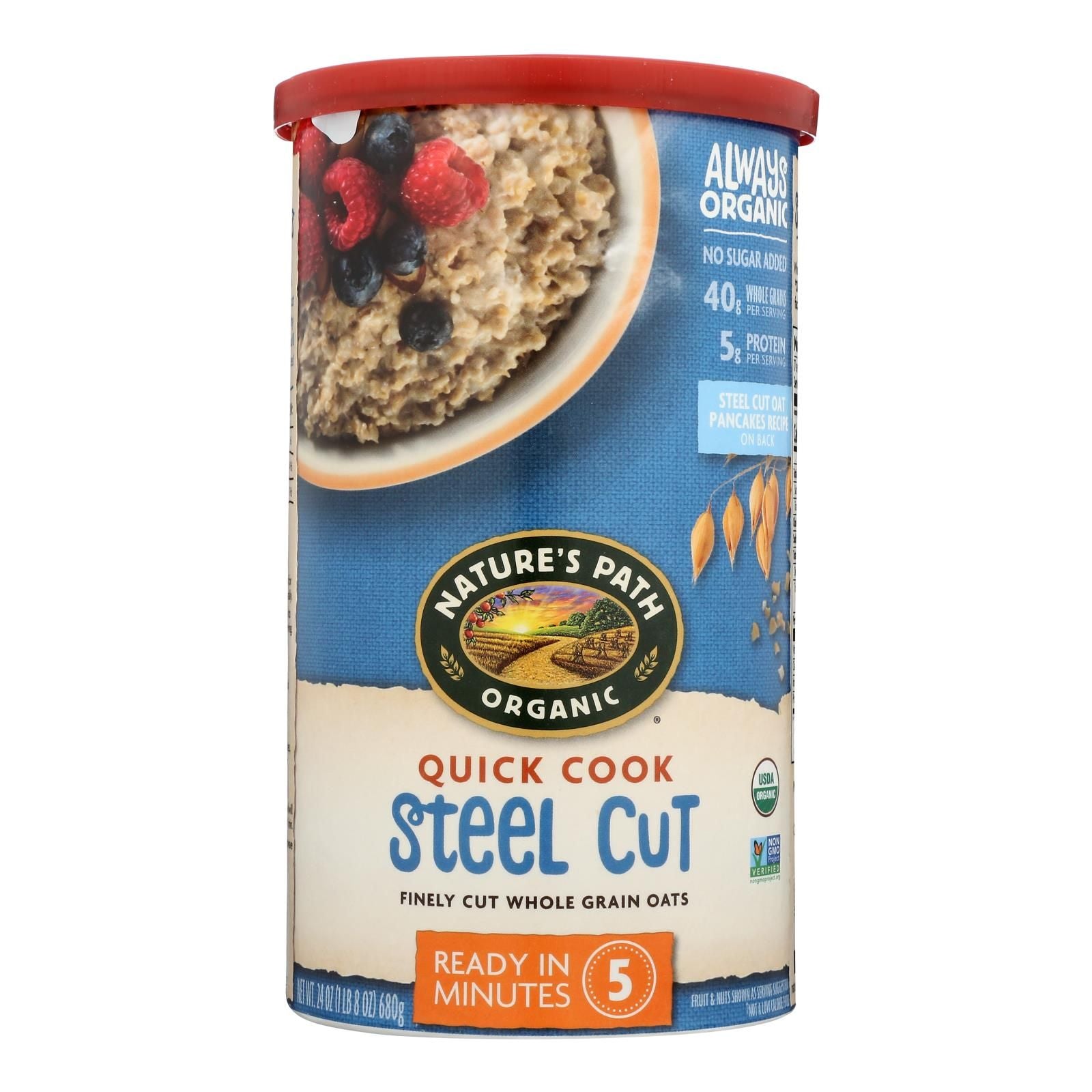 Nature's Path Oats - Organic - Steel Cut - Quick - Case Of 6 - 24 Oz image 1