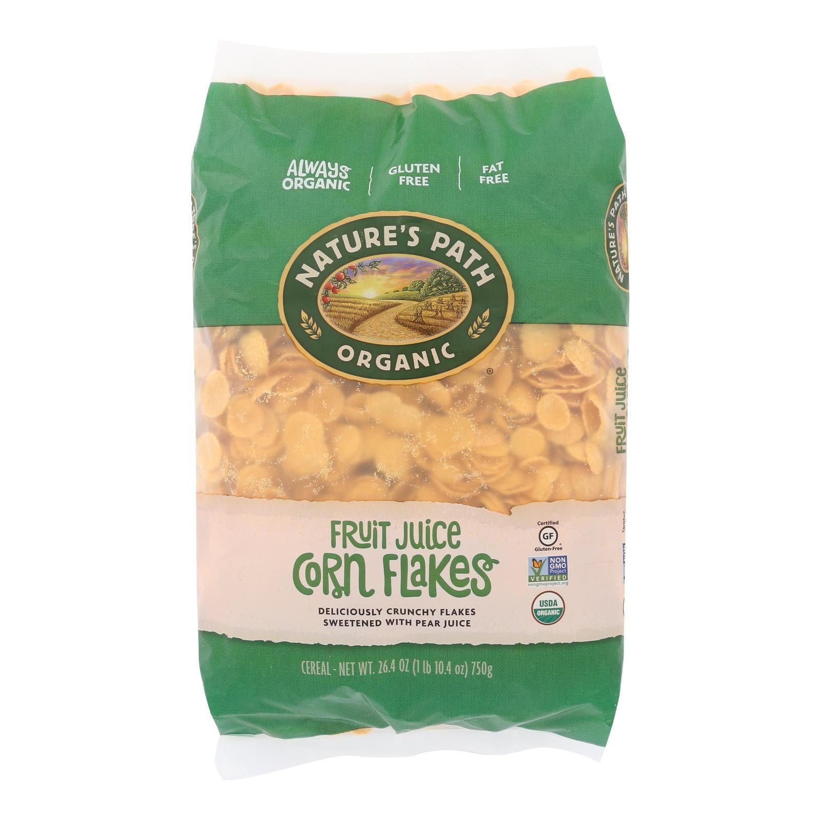 Nature's Path Organic Corn Flakes Cereal - Fruit Juice Sweetened - Case Of 6 - 26.4 Oz. image 1