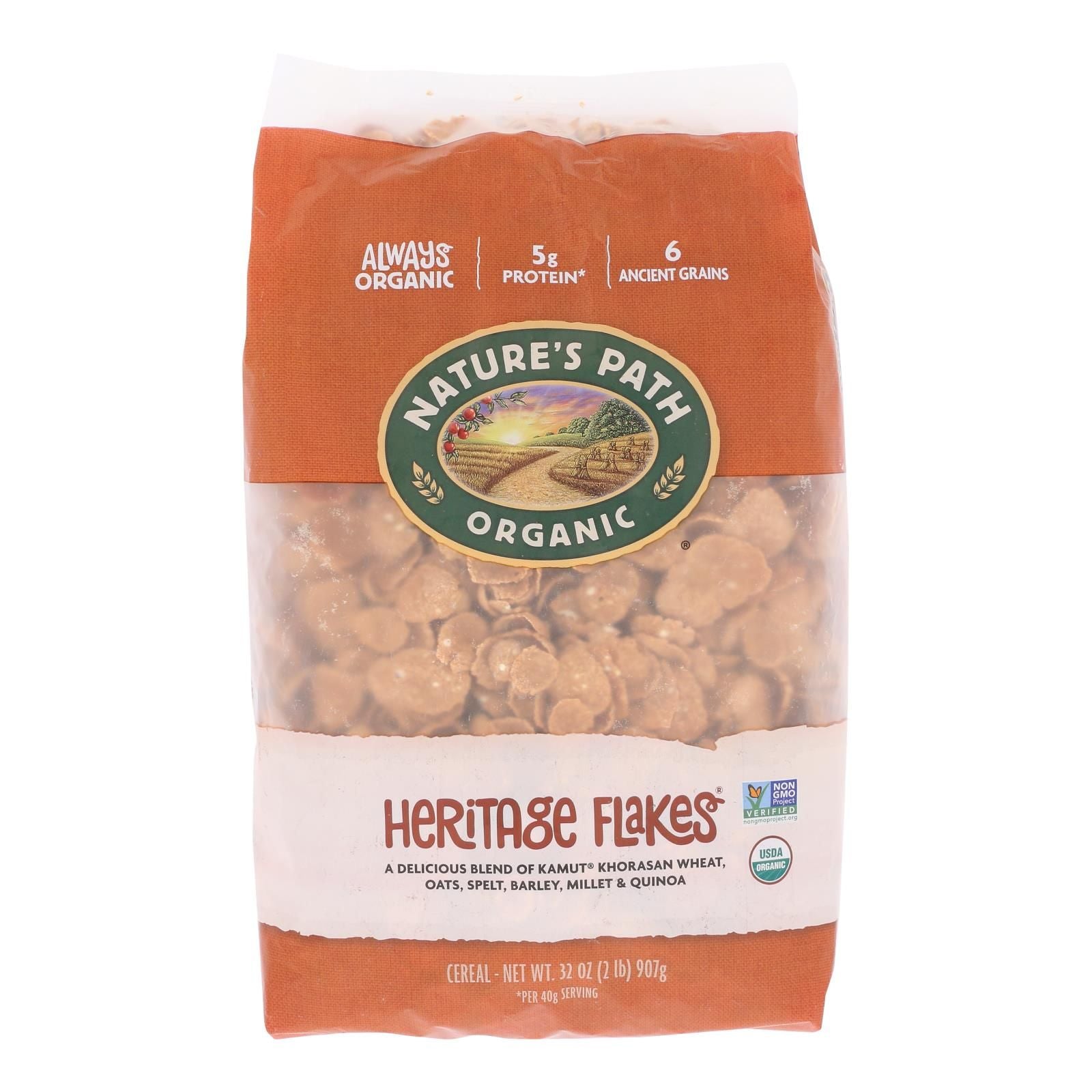 Nature's Path Organic Heritage Flakes Cereal - Case Of 6 - 32 Oz. image 1