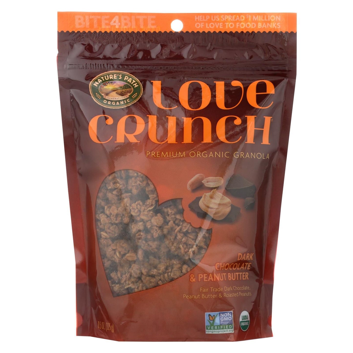 Nature's Path Organic Love Crunch Granola - Dark Chocolate And Peanut Butter - Case Of 6 - 11.5 Oz. image 1