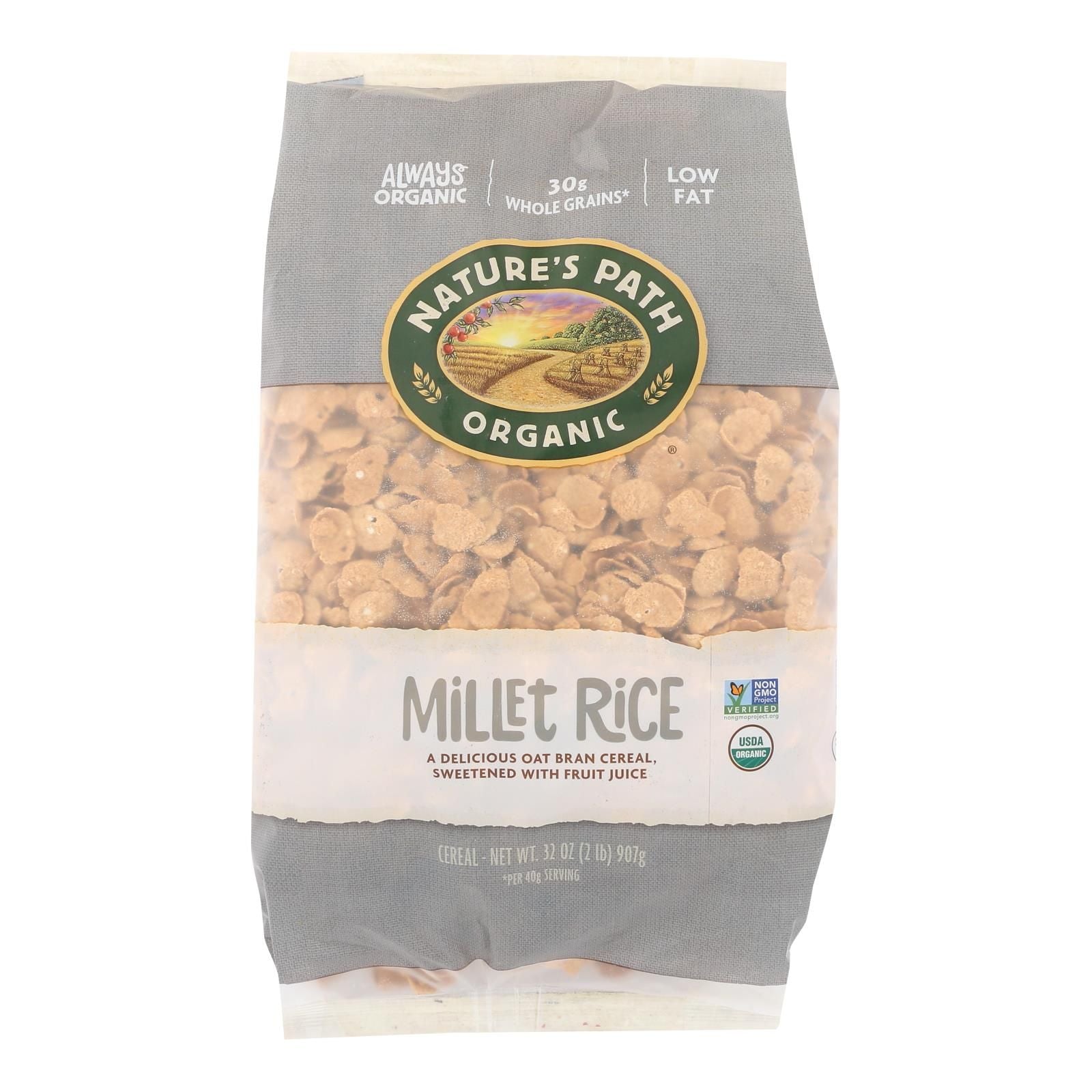 Nature's Path Organic Millet Rice Oat-bran Flakes Cereal - Case Of 6 - 32 Oz. image 1