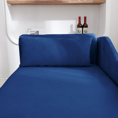 Navy Blue Chaise Lounge Indoor,Velvet Lounge Chair for Bedroom with Storage & Pillow,Modern Upholstered Rolled Arm Chase image 10