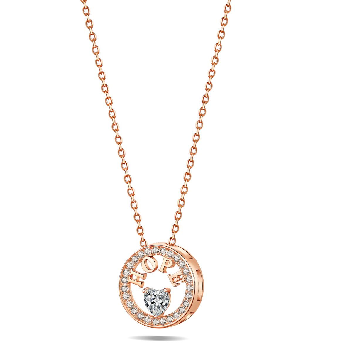 Necklace for Women 18k Gold Plated 925 Silver 5A Cubic Zirconia Hope Pendant Necklace image 1