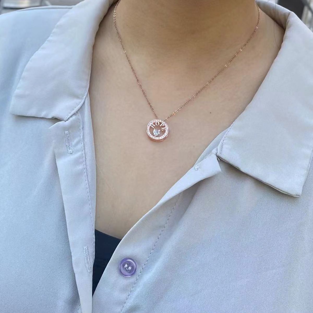 Necklace for Women 18k Gold Plated 925 Silver 5A Cubic Zirconia Hope Pendant Necklace image 5