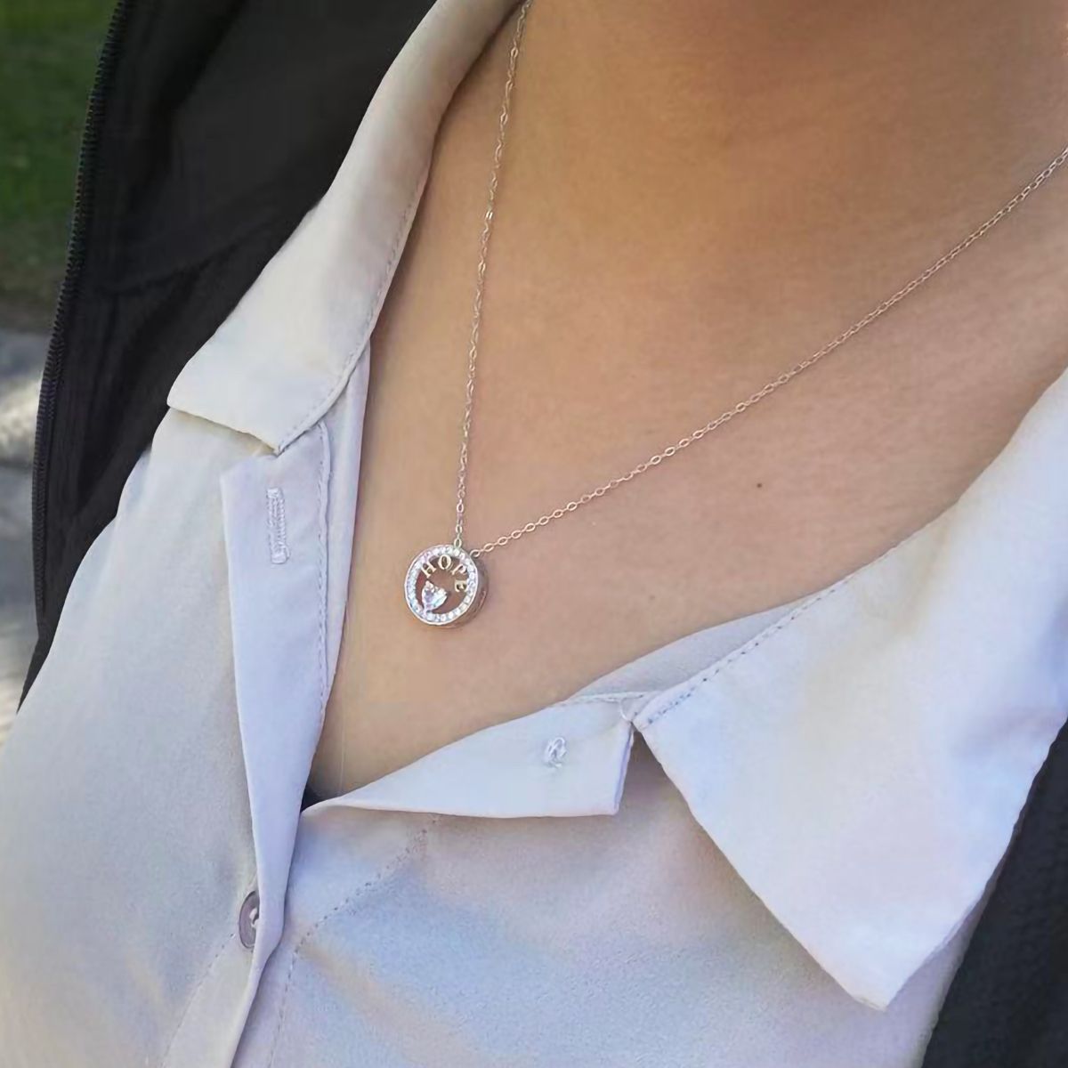 Necklace for Women 18k Gold Plated 925 Silver 5A Cubic Zirconia Hope Pendant Necklace image 10