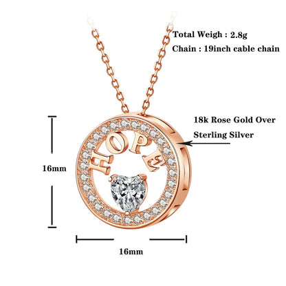 Necklace for Women 18k Gold Plated 925 Silver 5A Cubic Zirconia Hope Pendant Necklace image 4