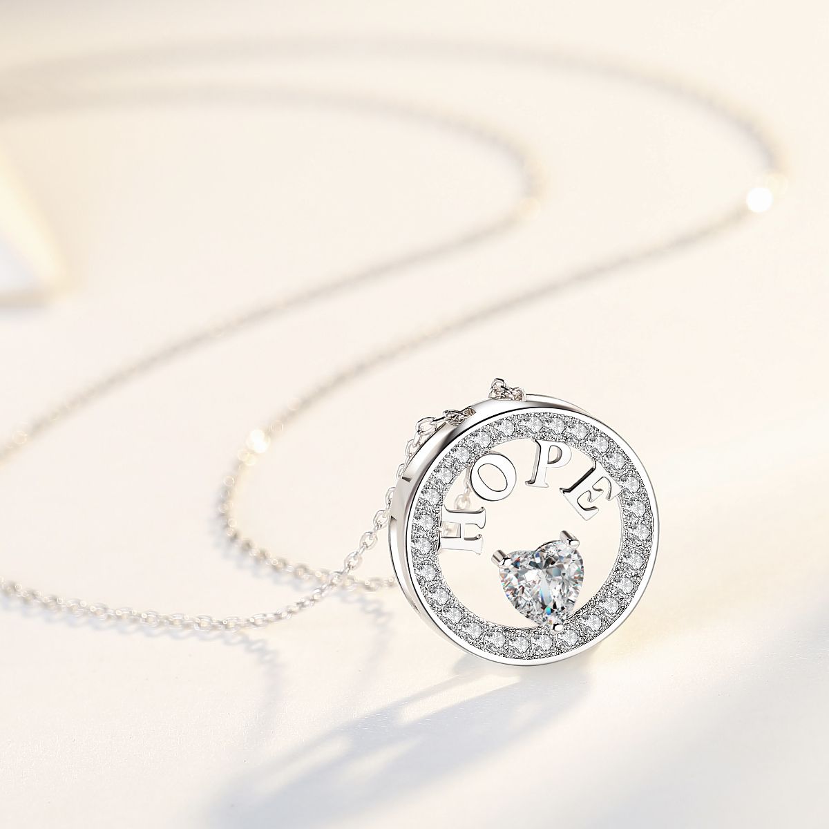 Necklace for Women 18k Gold Plated 925 Silver 5A Cubic Zirconia Hope Pendant Necklace image 9