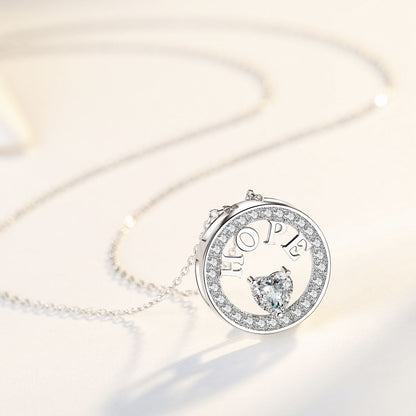 Necklace for Women 18k Gold Plated 925 Silver 5A Cubic Zirconia Hope Pendant Necklace image 9