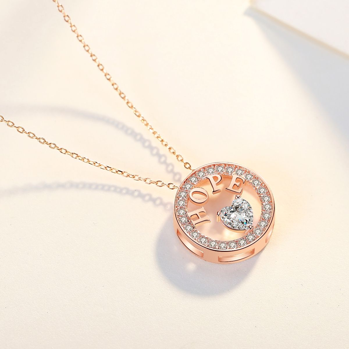 Necklace for Women 18k Gold Plated 925 Silver 5A Cubic Zirconia Hope Pendant Necklace image 3