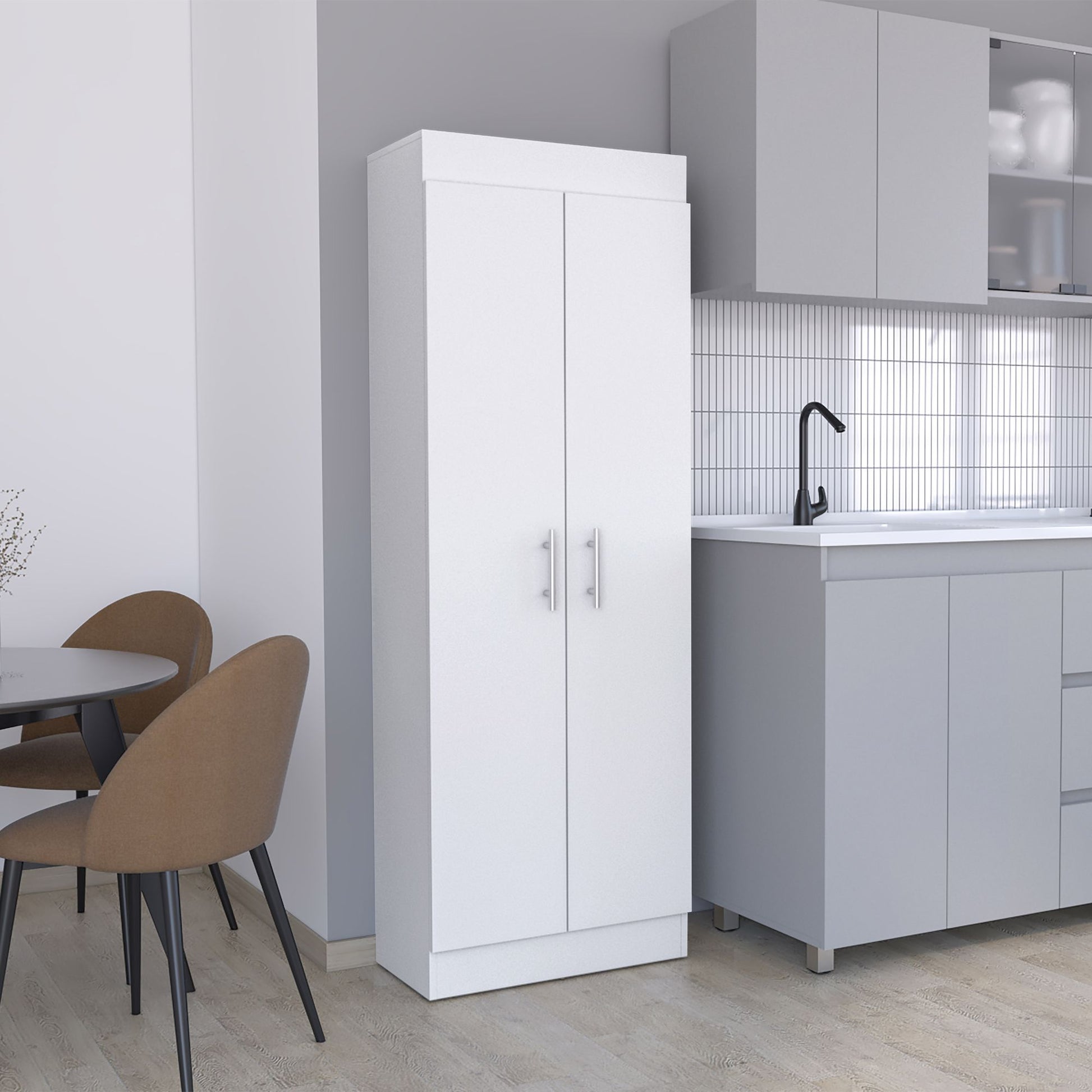 Nepal Pantry Cabinet, Space-Efficient 2-Door Design with Multiple Shelves image 1