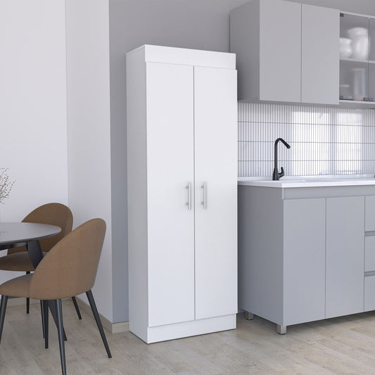 Nepal Pantry Cabinet - Space-Efficient 2-Door Design with Multiple Shelves - Front View