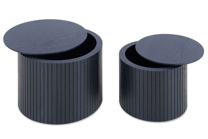Nested table set 2 pieces, MDF coffee table set Living room/lounge area, black image 5