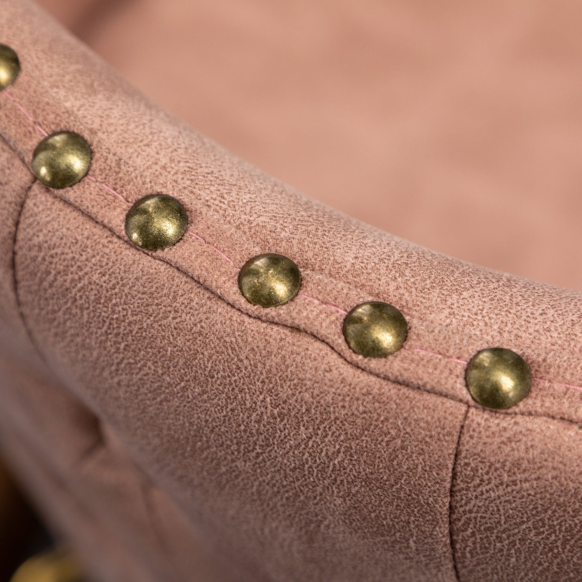 Nevis Mid-century Modern Faux Leather Tufted Nailhead Trim Counter Stool Set of 2, Pink image 11