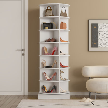 new 360 Rotating shoe cabinet 7 layers Holds Up to 28 Paris of Shoes image 1