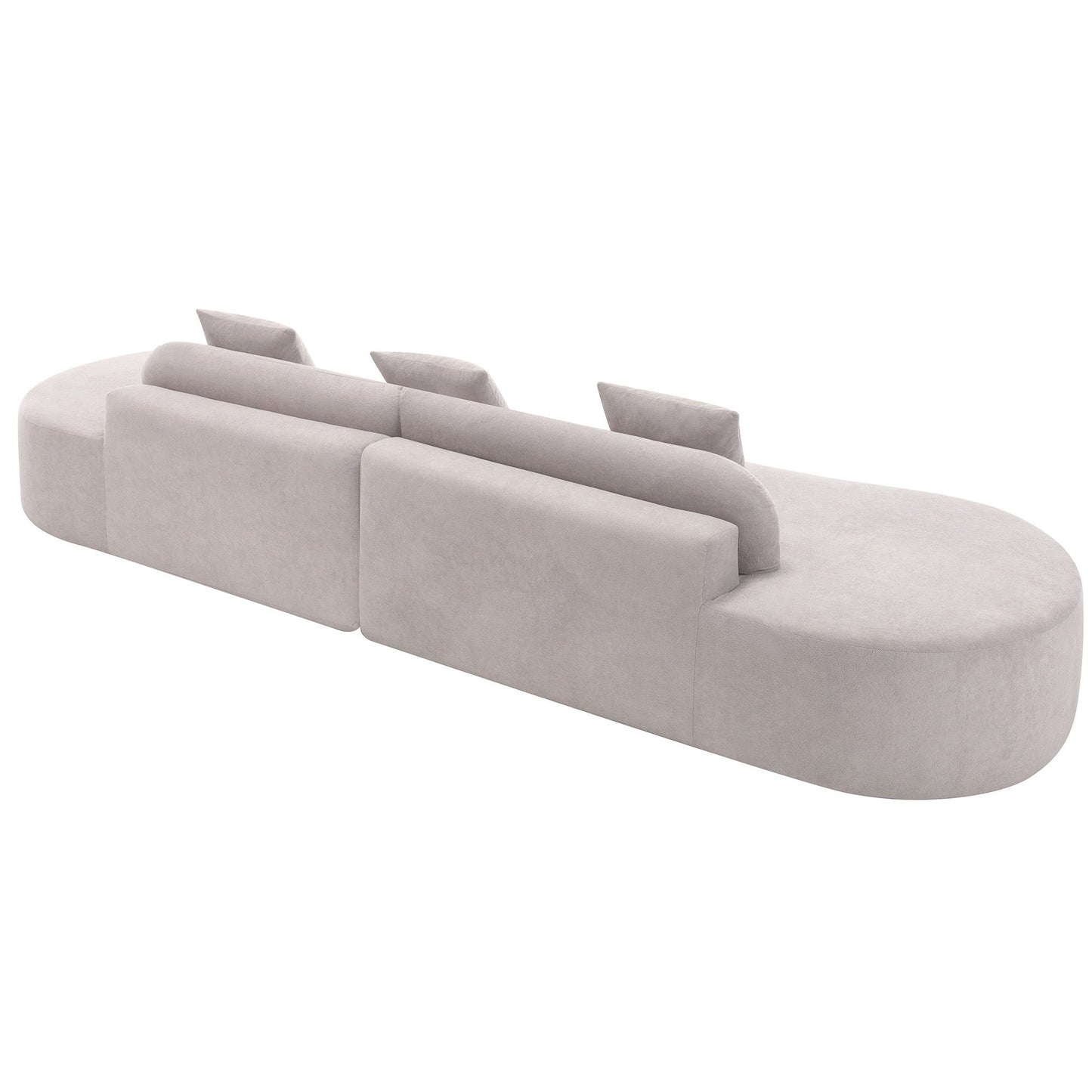 [NEW ARRIVED] [VIDEO PROVIDED] Modern curved combination sofa, terrycloth fabric sofa, minimalist sofa in living room, a image 8