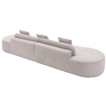[NEW ARRIVED] [VIDEO PROVIDED] Modern curved combination sofa, terrycloth fabric sofa, minimalist sofa in living room, a image 8