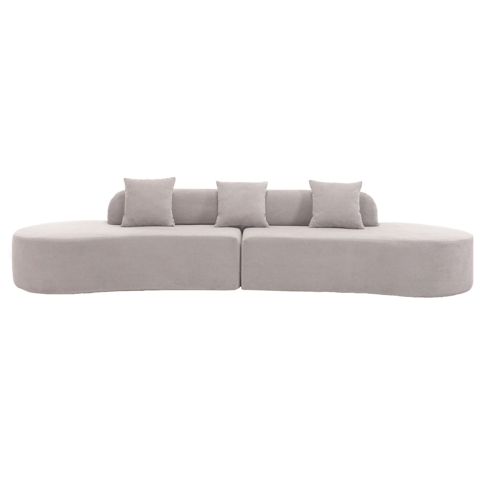 [NEW ARRIVED] [VIDEO PROVIDED] Modern curved combination sofa, terrycloth fabric sofa, minimalist sofa in living room, a image 10