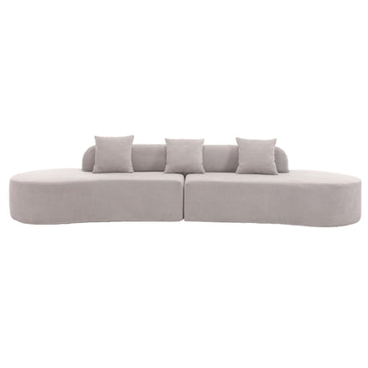 [NEW ARRIVED] [VIDEO PROVIDED] Modern curved combination sofa, terrycloth fabric sofa, minimalist sofa in living room, a image 10