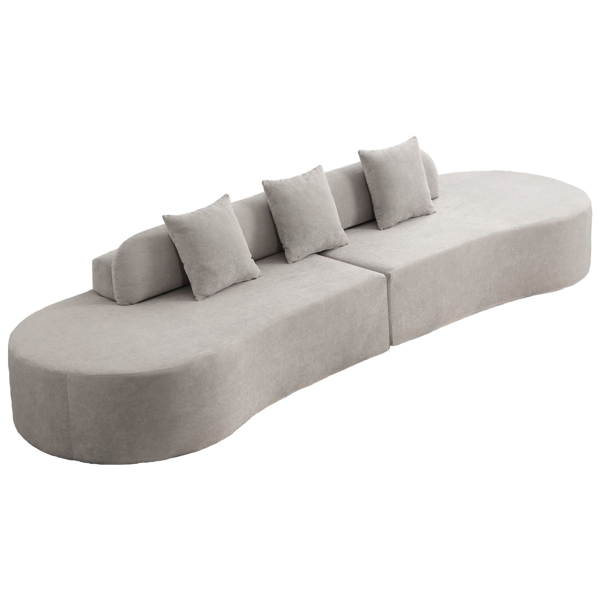 [NEW ARRIVED] [VIDEO PROVIDED] Modern curved combination sofa, terrycloth fabric sofa, minimalist sofa in living room, a image 11