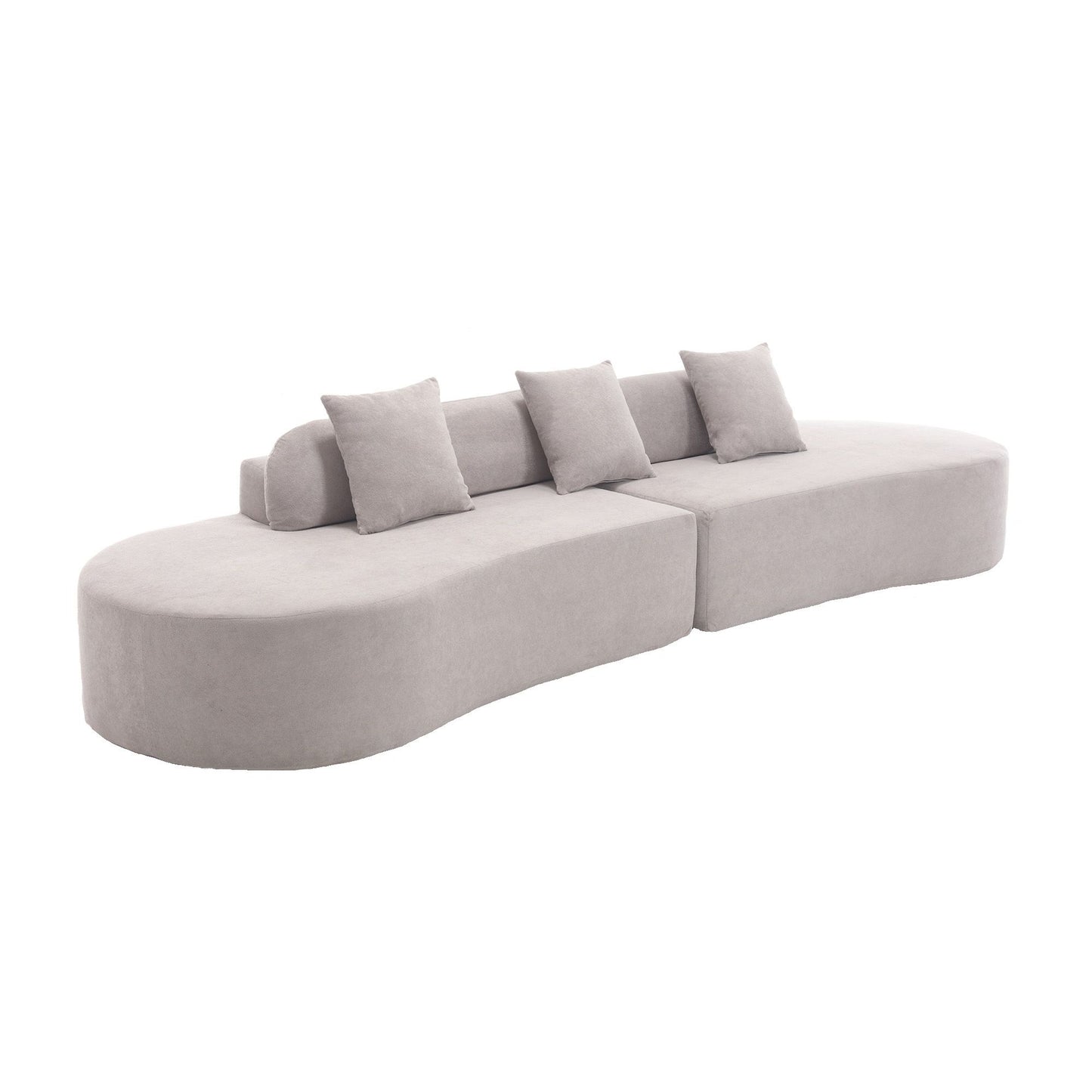 [NEW ARRIVED] [VIDEO PROVIDED] Modern curved combination sofa, terrycloth fabric sofa, minimalist sofa in living room, a image 9