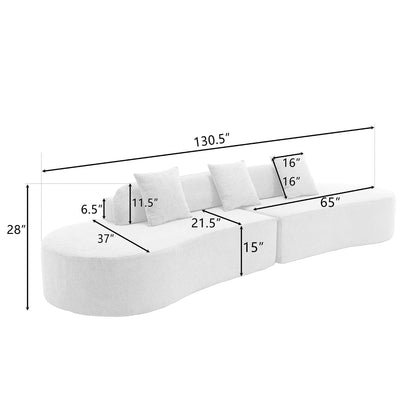 [NEW ARRIVED] [VIDEO PROVIDED] Modern curved combination sofa, terrycloth fabric sofa, minimalist sofa in living room, a image 13