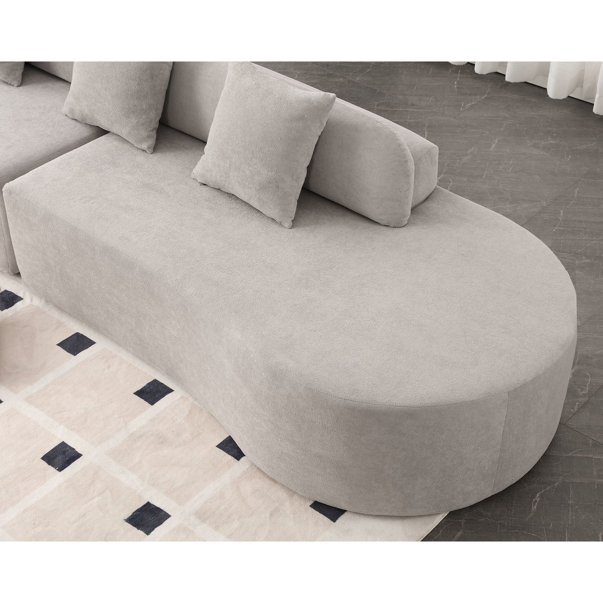 [NEW ARRIVED] [VIDEO PROVIDED] Modern curved combination sofa, terrycloth fabric sofa, minimalist sofa in living room, a image 7