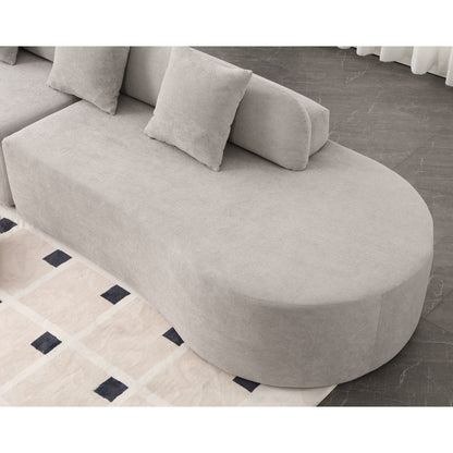 [NEW ARRIVED] [VIDEO PROVIDED] Modern curved combination sofa, terrycloth fabric sofa, minimalist sofa in living room, a image 7