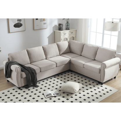 [NEW ARRIVED] [VIDEO PROVIDED]Sleeper Sofa, 2 in 1 Pull Out Couch Bed,6 seater sofa bed, L Shaped Sectional Sofa ,Rivete image 9
