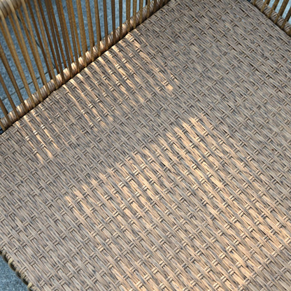 New Comming Outdoor PE Brown Wicker 2seats Sofa with Grey Cushion and Table Set image 6