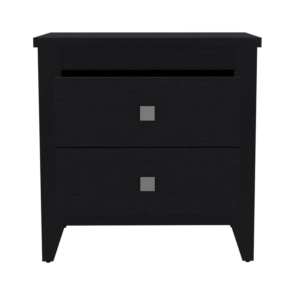 Nightstand 24"H, Two Drawers, Four Legs, Superior Top, Black image 3