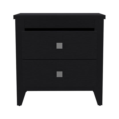 Nightstand 24"H, Two Drawers, Four Legs, Superior Top, Black image 3