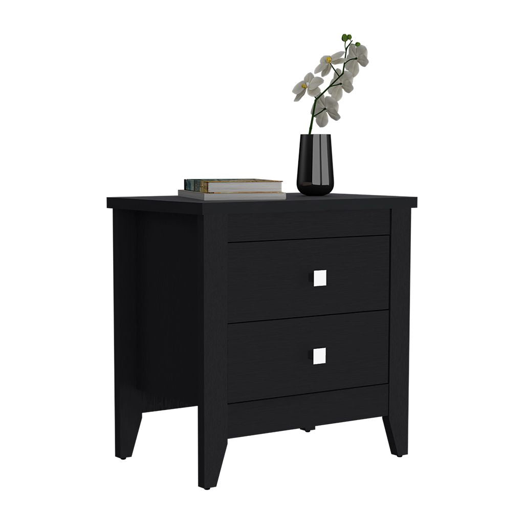 Nightstand 24"H, Two Drawers, Four Legs, Superior Top, Black image 4