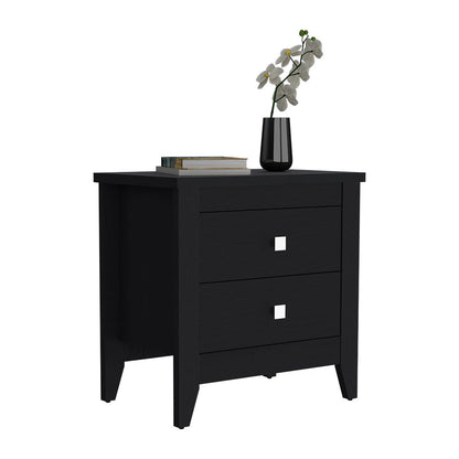 Nightstand 24"H, Two Drawers, Four Legs, Superior Top, Black image 4