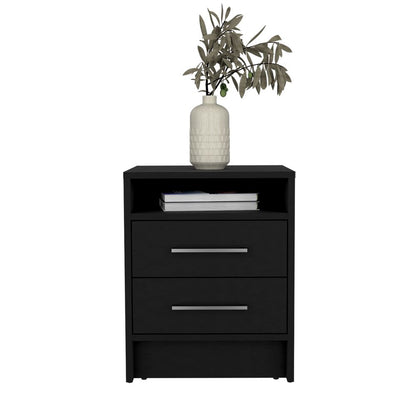 Nightstand Cartiz, Two Drawers, Black Wengue Finish image 6