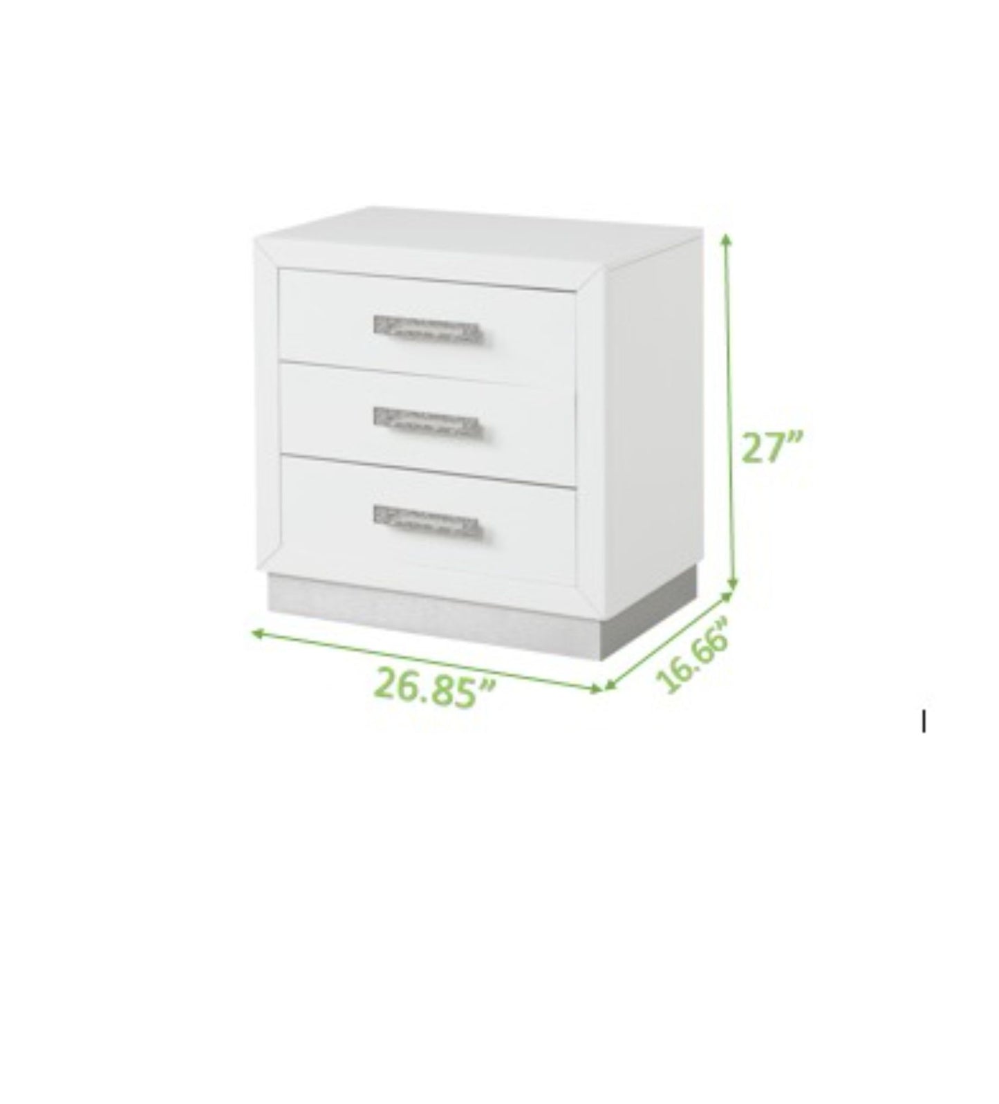 Nightstand Made with Wood in Milky White Color image 3