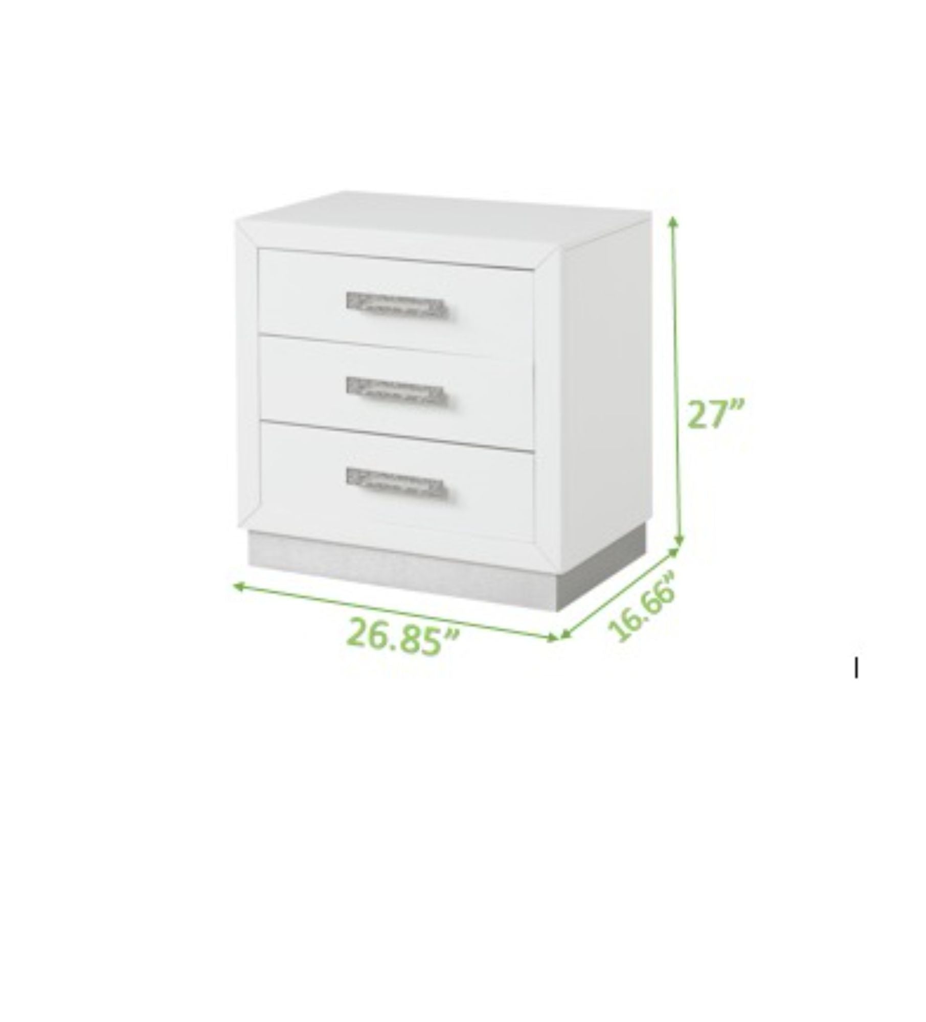 Nightstand Made with Wood in Milky White Color image 3