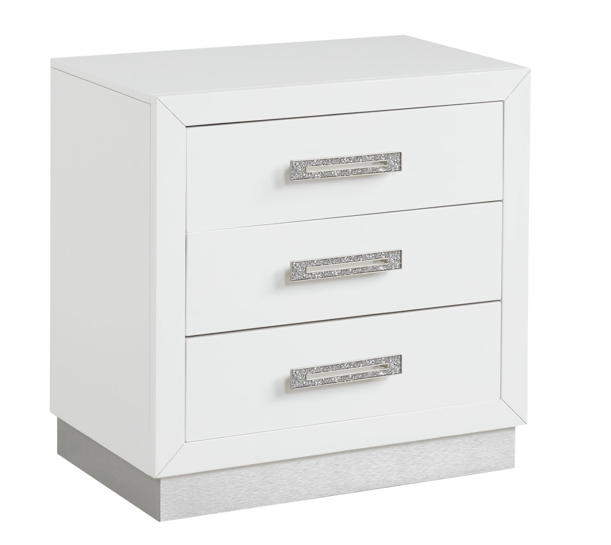 Nightstand Made with Wood in Milky White Color image 4
