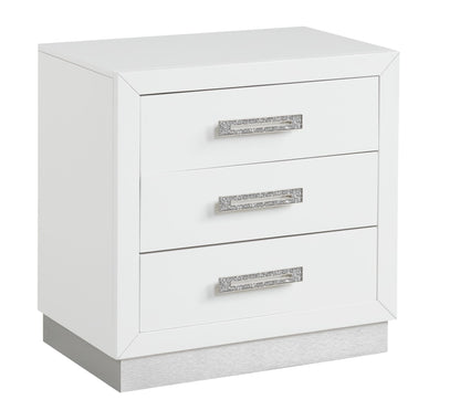 Nightstand Made with Wood in Milky White Color image 4