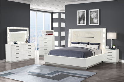 Nightstand Made with Wood in Milky White Color image 5