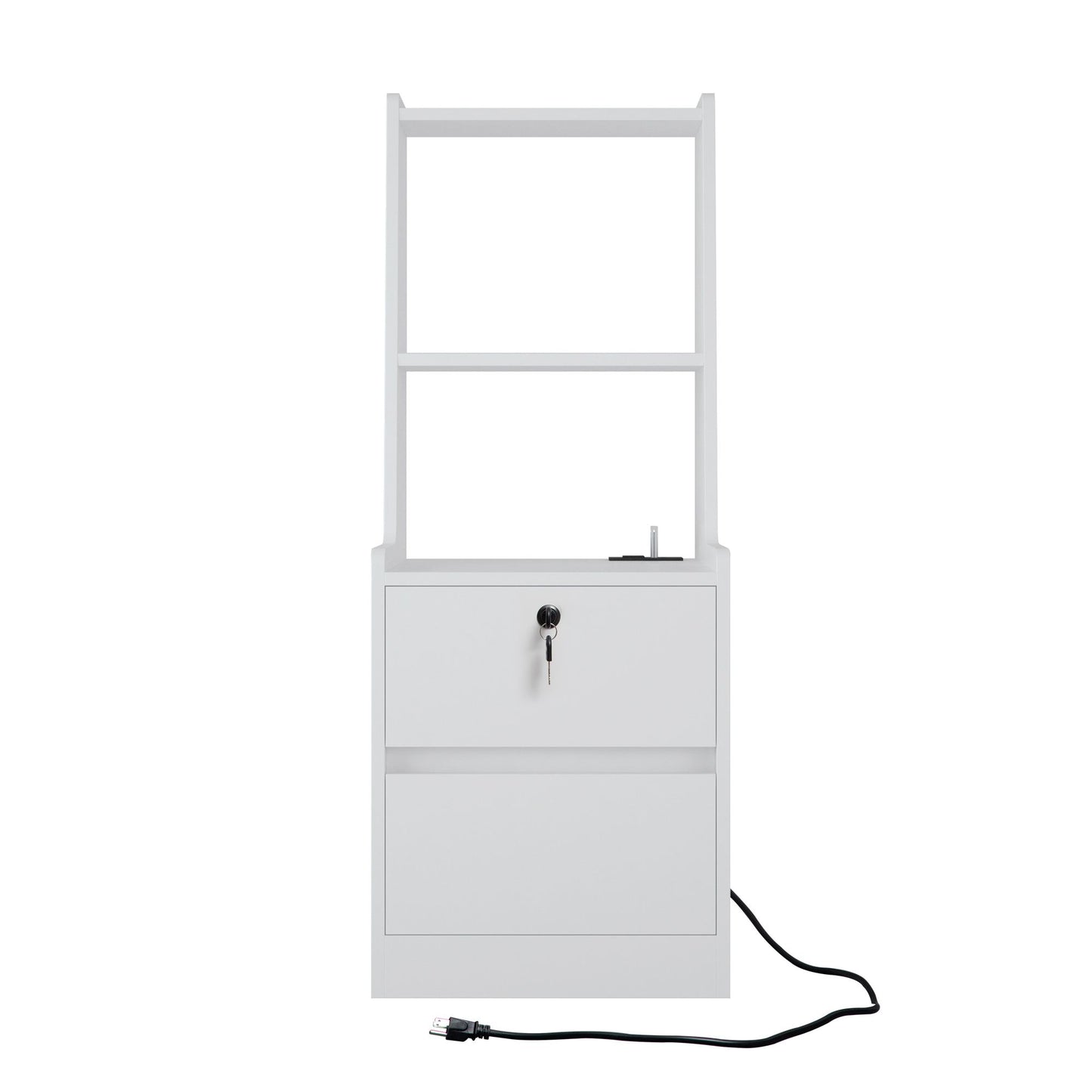 Nightstand with Charging Station, Smart Nightstand with Night Light, Modern Night Stand with Bookshelf, Bedside Tables w image 10