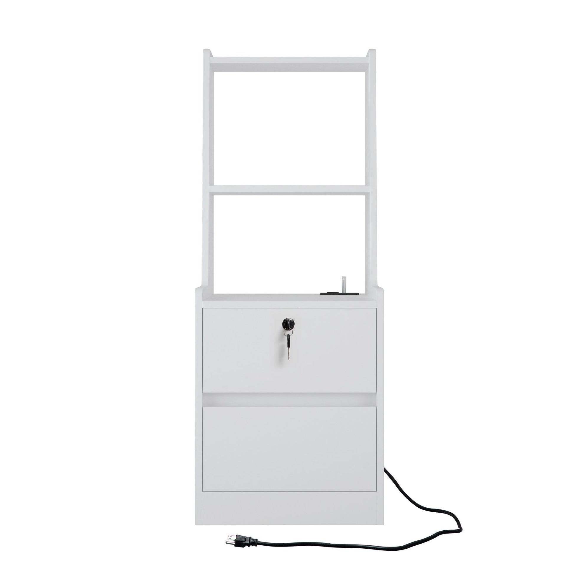 Nightstand with Charging Station, Smart Nightstand with Night Light, Modern Night Stand with Bookshelf, Bedside Tables w image 10