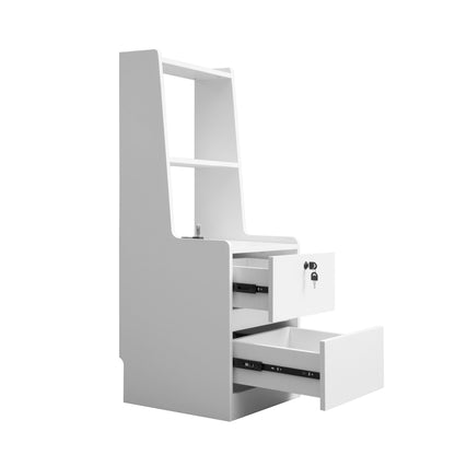 Nightstand with Charging Station, Smart Nightstand with Night Light, Modern Night Stand with Bookshelf, Bedside Tables w image 12
