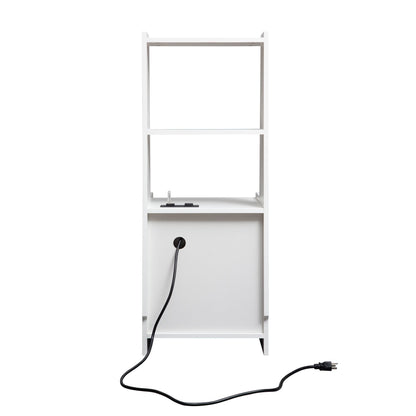 Nightstand with Charging Station, Smart Nightstand with Night Light, Modern Night Stand with Bookshelf, Bedside Tables w image 11