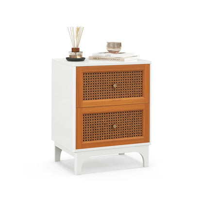 Nightstand with Rattan Decorated for Living Room & Bedroom image 1