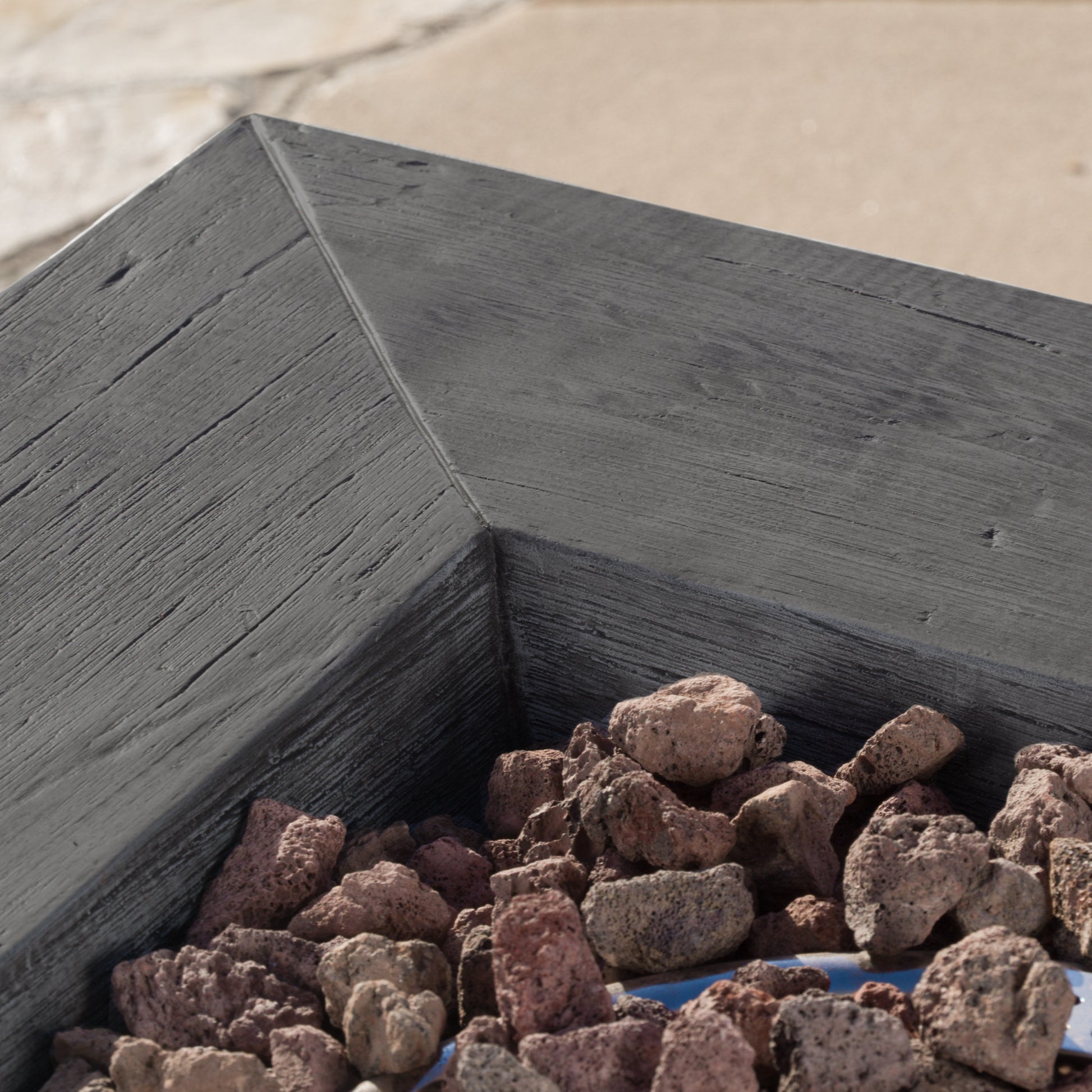 ANCHORAGE 32'' WOOD SQUARE MGO FIRE PIT GREY - 40,000 BTU image 5
