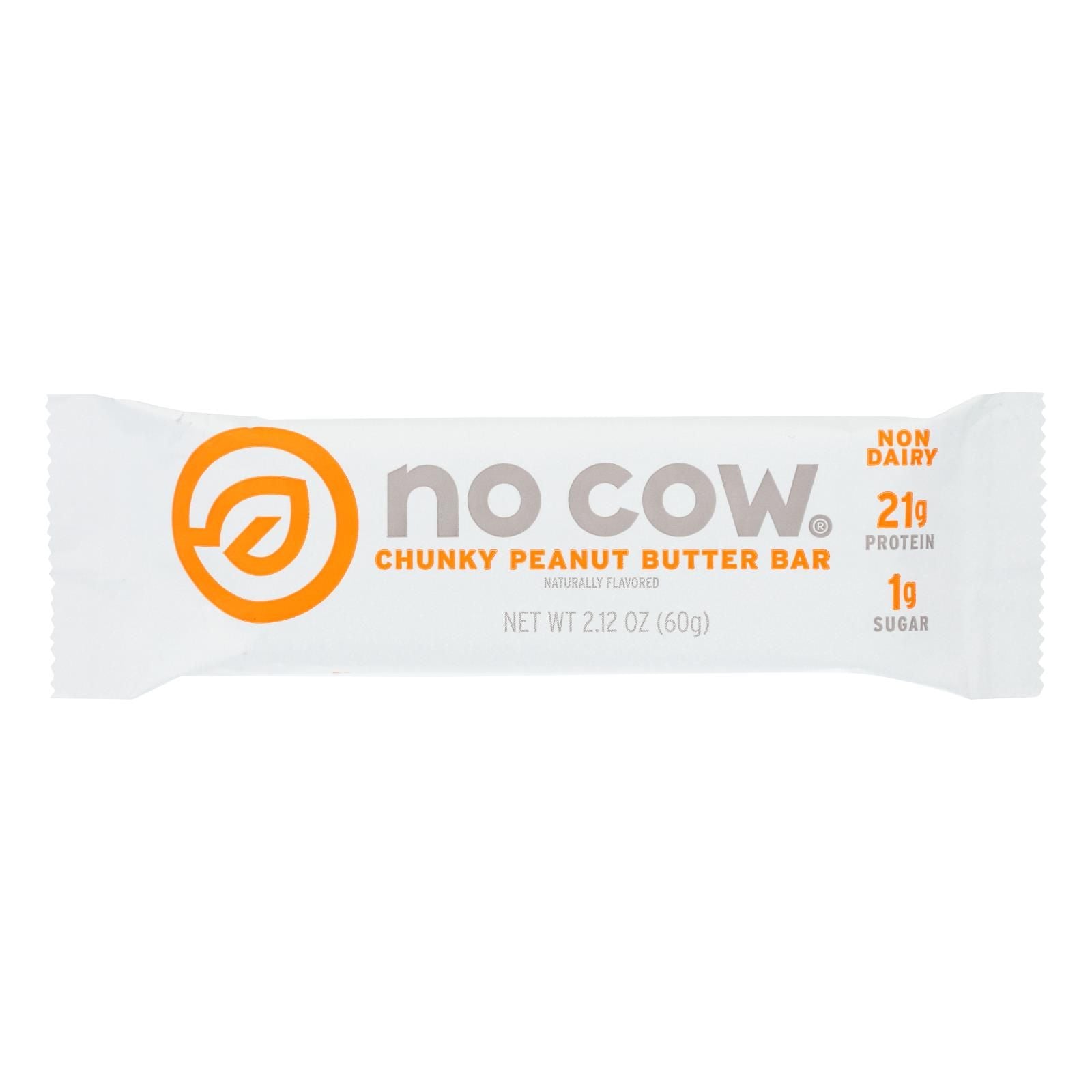 No Cow Bar Chunky Peanut Butter Bar - Case Of 12 - 2.12 Oz image 2