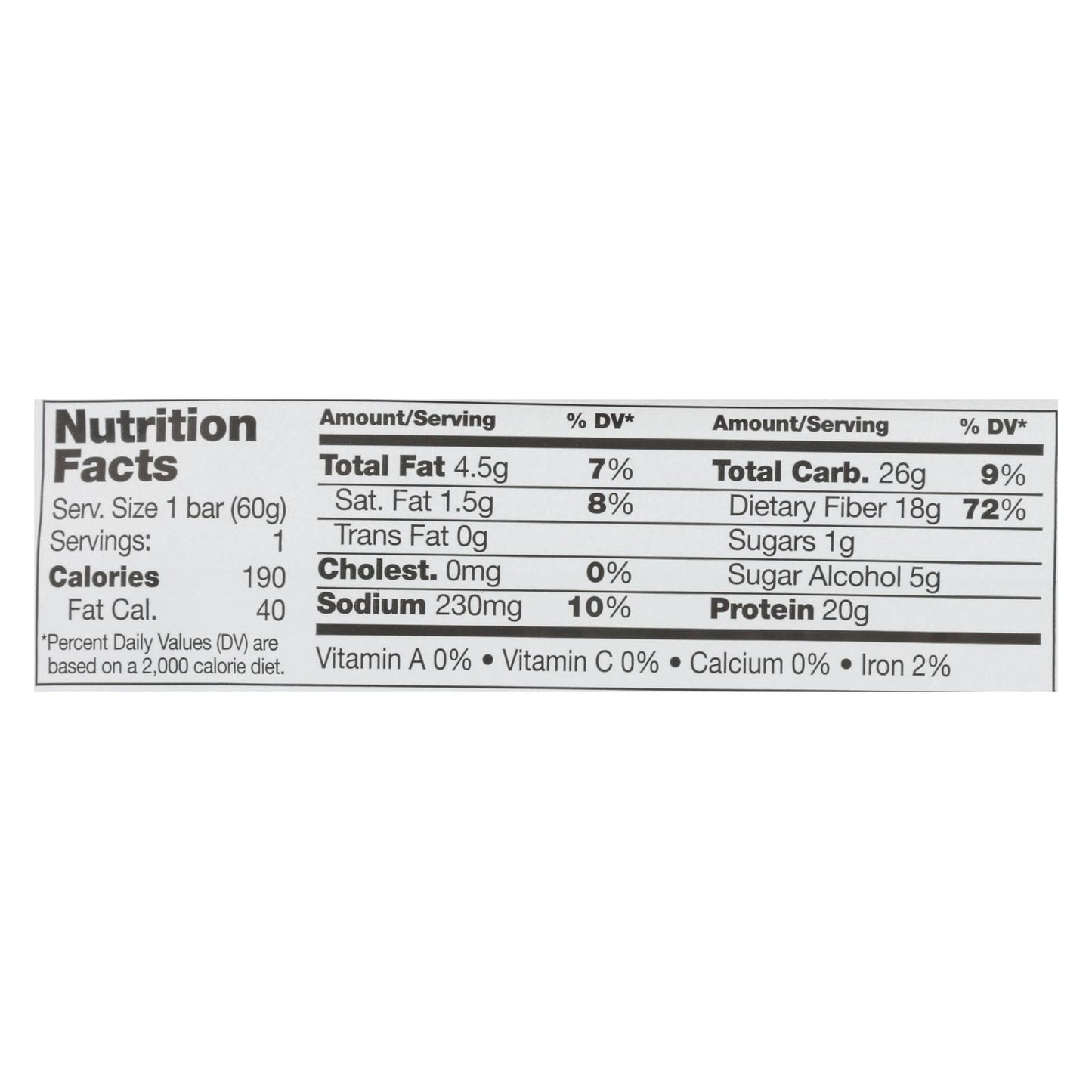No Cow Bar Chunky Peanut Butter Bar - Case Of 12 - 2.12 Oz image 3